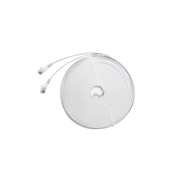 Cat6 Ultra-Thin Flat Ethernet Patch Cable – 20m White