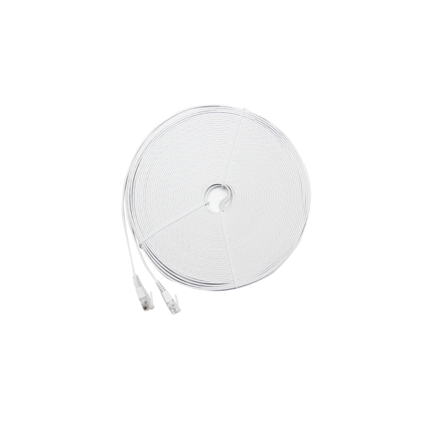 Cat6 Ultra-Thin Flat Ethernet Patch Cable – 25m White