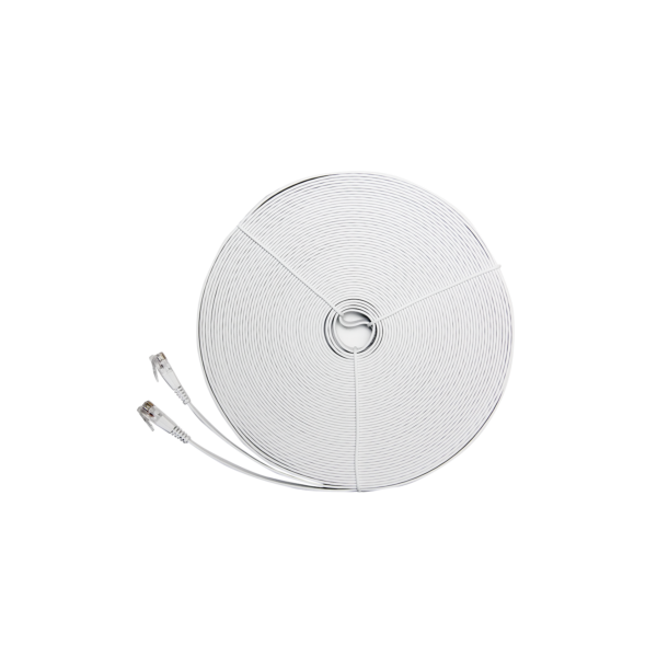 Cat6 Ultra-Thin Flat Ethernet Patch Cable- 30m White
