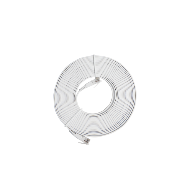 Cat6 Ultra-Thin Flat Ethernet Patch Cable – 10m White