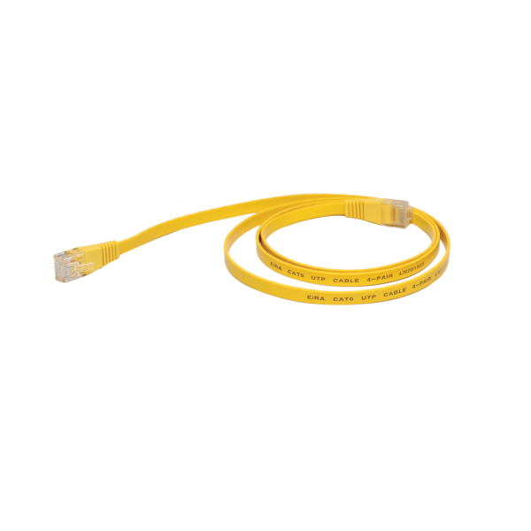 Cat6 Ultra-Thin Flat Ethernet Patch Cable – 1m Yellow