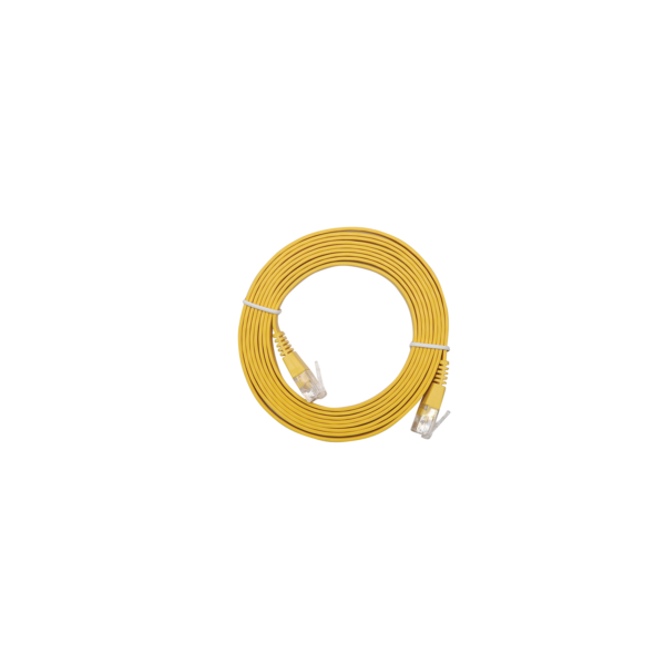 Cat6 Ultra-Thin Flat Ethernet Patch Cable – 2m Yellow