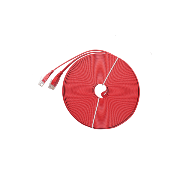 Cat6 Ultra-Thin Flat Ethernet Patch Cable -15m Red