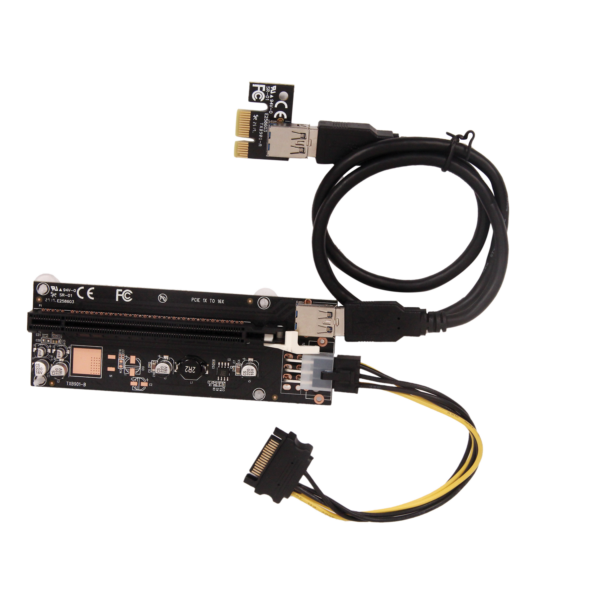 PCI-E Extender Riser Card x1 to x16 USB 3.0 (6-pin)