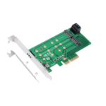 PCIe x4 to NGFF (PCIe) SSD SATA to 2 x NGFF (SATA) Card 2B1M