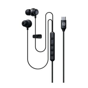 Portronics POR 3395 Conch Z -Type-C Wired Earphone With ANC (Black)