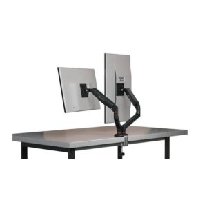 Portronics POR 3421 Aerolift Duo - Dual Monitor Desk (Black)