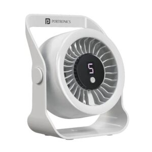 Portronics POR 3575 ToofanX Lite - USB Powered Table & Hanging Fan (White)