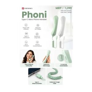 Portronics POR 3664 Phoni-Wired Telephone Reciever (White)